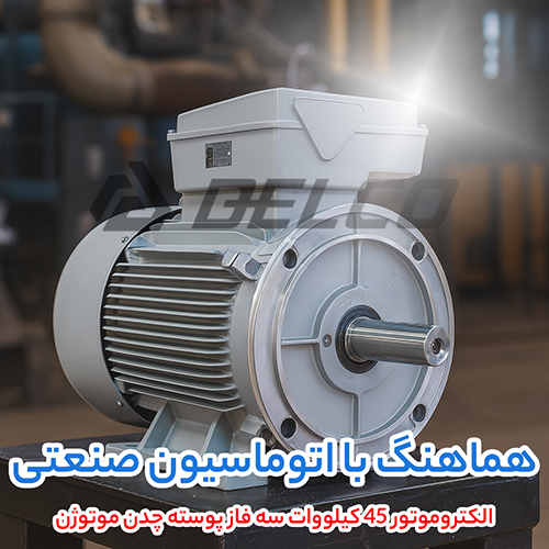 الکتروموتور 45 کیلووات سه فاز پوسته چدن موتوژن